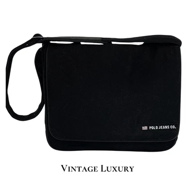 Auténtico bolso mensajero vintage de fieltro Polo Ralph Lauren - Excelente estado Foto 1 de 4
