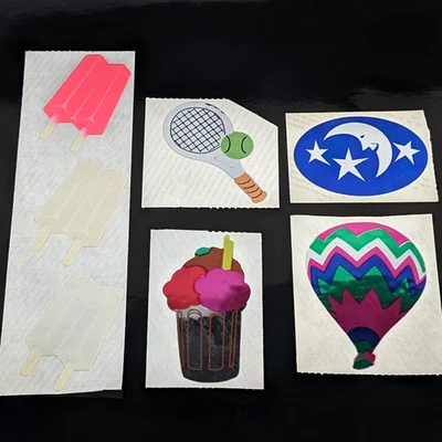 Lote de pegatinas vintage años 80 Mylar Sandylion paletas batido luna tenis Foto 1 de 4