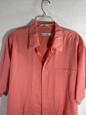 Camisa Birmania Bibas Naranja Melocotón XL 100% Algodón Para Hombre Manga Corta Abotonada Foto 1 de 4