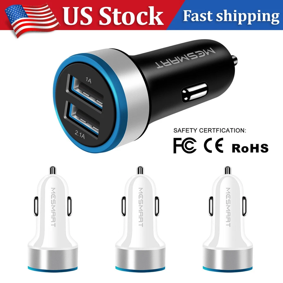 Cargador de coche USB C 18W carga rápida 12-24V carga rápida cargador de teléfono doble puerto Foto 1 de 4