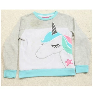 Saint Eve Kids Long Sleeve Girls Unicorn Sweatshirt Top Large Cotton Poly Y18 - Picture 1 of 12