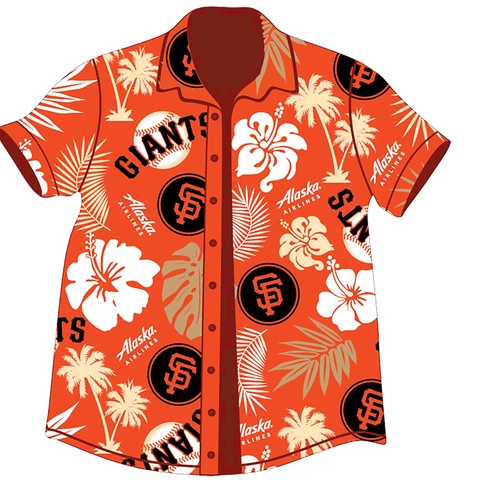 NEW SAN FRANCISCO SF GIANTS HAWAIIAN ALOHA SHIRT-SIZE MEDIUM SGA Cover