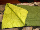 Vintage Coleman rectangular Sleeping Bag USA Green  33x72 w/string’s built in