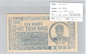 VIETNAM - 100 DONG - ND'1950-1951 - PICK 54A - N°QR051SA014 - Imagen 1 de 2