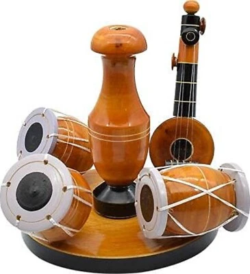 Wooden Handcrafted Musical Set with Vase Decor Decorative Showpiece - Image 1 of 4