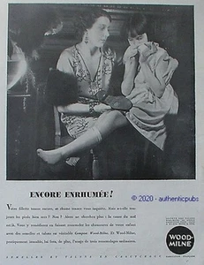 PUBLICITE WOOD MILNE SEMELLE TALON ENCORE ENRHUMEE FILLE DE 1933 FRENCH AD PUB - Picture 1 of 1
