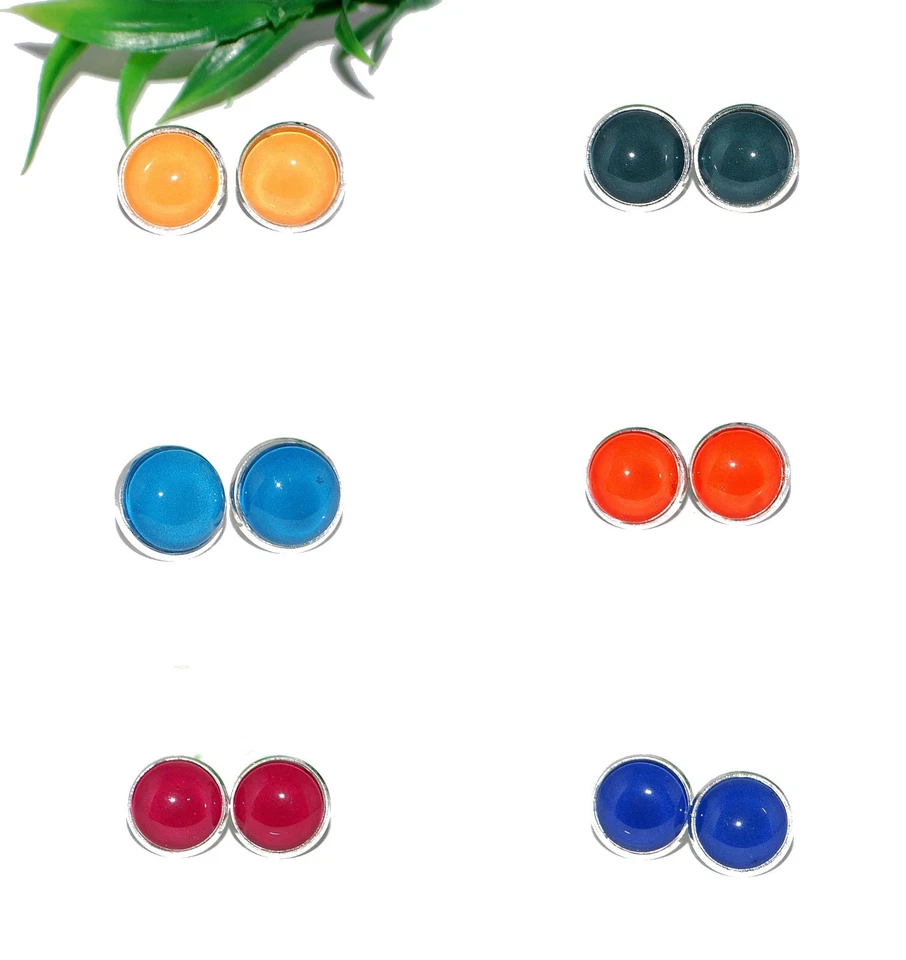 Farbige OHRCLIPS +++ AUSWAHL +++  Glas Cabochon KEINE OHRLÖCHER notwendig silber - Bild 1 von 1