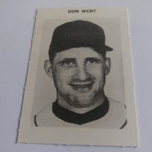 1969 Milton Bradley Don Wert Game Card Detroit Tigers Washington Senators - Picture 1 of 2