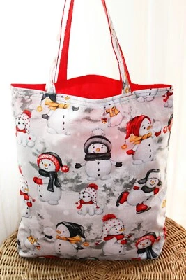  Weihnachten Einkaufstasche Stofftasche Beutel Shopper  selbst genäht - Bild 1 von 4