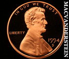 1994-S Lincoln Memorial Cent - Scarce  Choice Gem Proof  No Reserve  #V2790