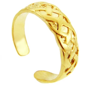 10K oder 14K massives Gold kräftiger Dreifaltigkeitsknoten Zehenring - Gelb-, Rosé- oder Weißgold - Bild 1 von 15