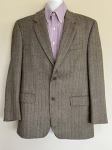 42T Chaps Ralph Lauren Mens 2 Bttn Pure Lambswool Blazer Sport Coat Brown - Picture 1 of 15