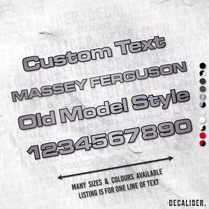 Custom Text Massey Ferguson Old Model Style Sticker - Many Colours & Sizes Agri - Picture 1 of 13