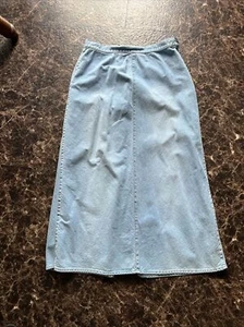 Vintage 90er Jahre Liz Wear Claiborne Jeansrock Damen Petite 8 blau Cottagecore Prairie - Bild 1 von 10