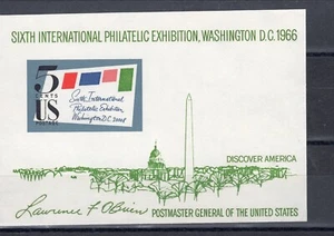 U.S.A. 1966 SEXTA EXPOSICIÓN FILATÉLICA INTERNACIONAL EN WASHINGTON, D.C.- - Imagen 1 de 1