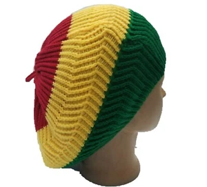 Rasta Slouchy Baggy Beanie Oversized Hat Cap Skull Knit Ski Men Women Hippie - Picture 1 of 3