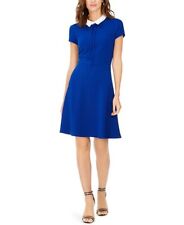 Pappagallo Women's Above the Knee Fit Flare Party Dress Blue Size 6