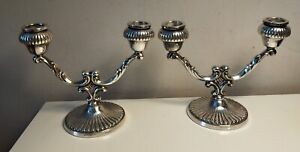 PAIR OF STERLING SILVER CANDLE STICK HOLDERS
