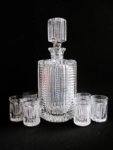 Set Cristalli Cechi/Boemien Decanter per Bevande 800 ml. Occhiali Perfette Condizioni - Foto 1 di 12