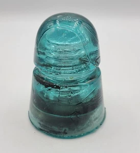 Vintage Antique Brookfield B on Skirt Beehive Dark Blue Glass Insulator No 4 - Picture 1 of 13