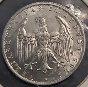 Uncirculated Germany 1922 A 3 Mark Coin Weimar Republic KM#29 in flip - Picture 1 of 2