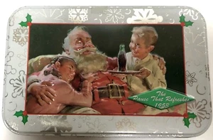 Vtg 1999 Coca-Cola Playing Cards In Tin 1953 The Pause that Refreshes with Santa - Picture 1 of 5
