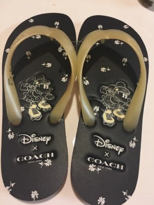 SANDALIAS CHANCLAS COACH X DISNEY MINNIE MOUSE NUEVAS CON ETIQUETAS Talla 5-6 Foto 1 de 4