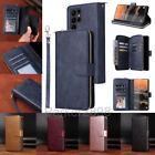 Case for Samsung S23 S22 S21 S20 Ultra Plus FE Leather Multi Cards Zipper Wallet