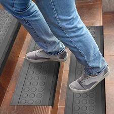 Outdoor Rubber Non Slip Stair Treads Mats Black Iron Cutout Doormats 10x30 5ps