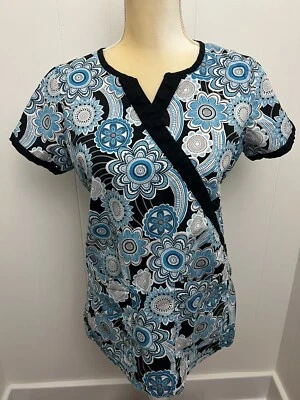 Blusa Médica Med Couture Talla XS Azul Floral Uniforme Enfermera Médica Veterinaria *Leer Foto 1 de 4