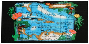 Toalla de playa de 30 x 60 islas del océano del mar de las islas del Caribe (sarga de algodón) - Imagen 1 de 2