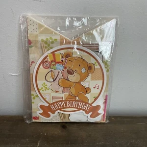 Teddy Bear Party Supplies Bundle Happy Birthday Banner Cake and Cupcake Toppers - Picture 1 of 3