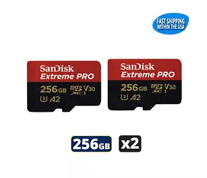 Sandisk 256GB Extreme Pro microSD Speicherkarte GoPro HERO10 schwarz Knochen HERO11 x2 - Bild 1 von 4