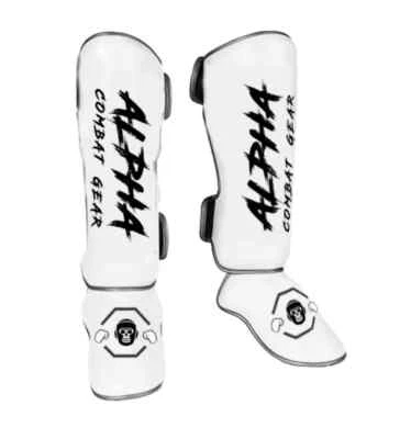 Alpha Combat Gear Shin Guards SZ Large, black & white - Image 1 of 4