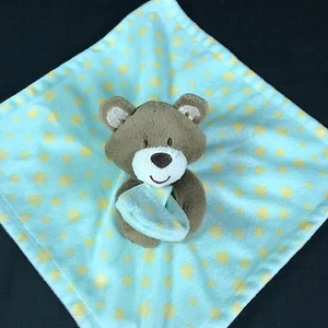 Little Miracles Aqua Verde Amarillo Estrellas Oso Bebé Manta Seguridad Lovey LINDA - Imagen 1 de 4