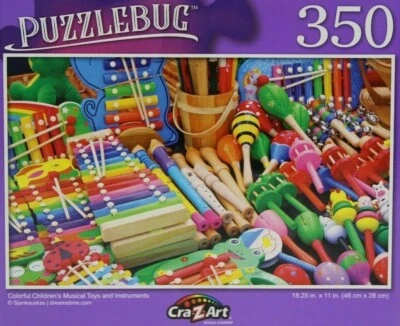 Jigsaw Puzzle 350 Piece Colorful Musical Toys Instruments 18 X 11 Puzzlebug - Image 1 of 3