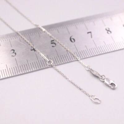 Solid Platinum 950 0.9mm Thin Cable Link Chain Women Necklace 17.7inch 2.3-2.5g - Image 1 of 4