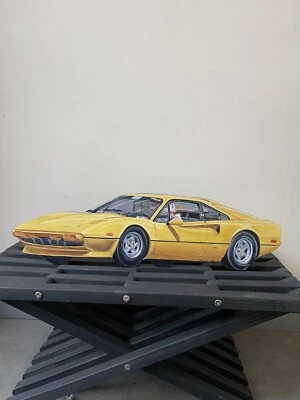 Желтая деревянная художественная скульптура 1980-х FERRARI 308 - Изображение 1 из 4
