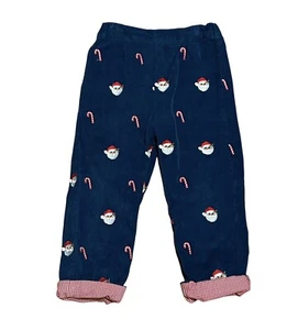 Smockingbird Embroidered Navy Pants Santa Candy Cane Size 5 Red White - Picture 1 of 3