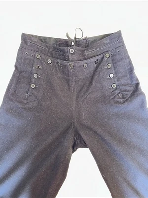 PANTALONES MARINEROS VINTAGE DE LANA AZUL MARINO DE EE. UU. 30x30 Foto 1 de 4