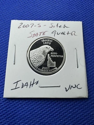 A 2007 S Idaho 90% SILVER Deep Cameo "PROOF" State Quarter US Mint Coin UNC  - Image 1 of 2