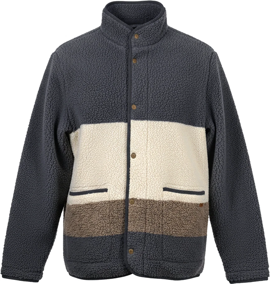 RVCA Westwood Snap Fleece Jacket - NWT Mens Large Charcoal / Multi  #48428-YYTOP - Image 1 of 1