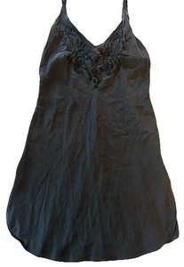 Victoria's Secret Vtg Gold Label Black Mini Slip Dress Nightgown Sz 6 100% Silk - Picture 1 of 14