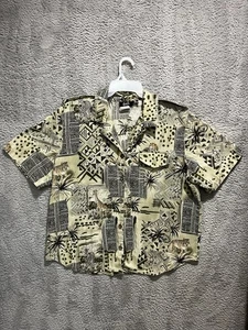Vintage Hawaiian Tap & Co Safari Africa Shirt 80s Retro Short Sleeve Medium - Picture 1 of 7