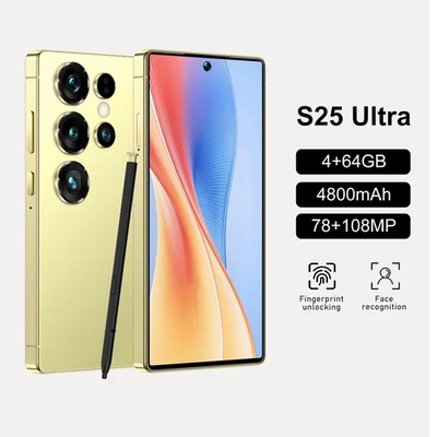 S25 Ultra 5G Smartphone 4.5" Unlocked Android 14 Mobile phones Dual SIM 4GB+64GB - Image 1 of 4