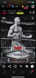 Topps Slam WWE *Digital* 2017 Base Tier 7 Steel Variant - Cesaro 250cc - Picture 1 of 1