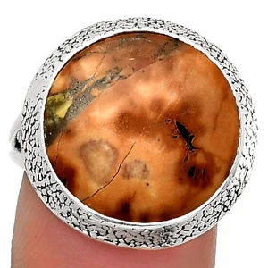 Natural Maligano Jasper - Indonesia 925 Sterling Silver Ring s.8 Jewelry R-1307 - Picture 1 of 5
