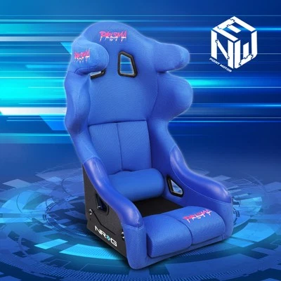 NRG FRP-RS600M-BL-PRISMA Large Size FIA Approved Fixed Back Bucket Seat Blue - Image 1 of 4
