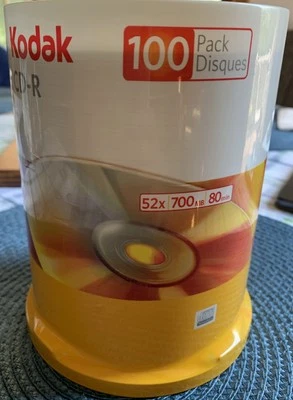 NEW Kodak CD-R 52x 700MB 80 Minute 100 Pack Sealed - Image 1 of 2