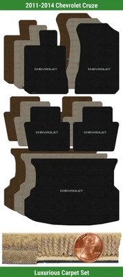 Juego de alfombrillas de lujo personalizadas para Chevrolet Cruze 2011-2014 con logotipo (5 piezas) #CKP Foto 1 de 4